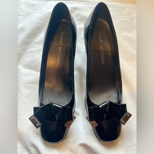 Stuart Weitzman Black Patent Leather Heels. 8 M